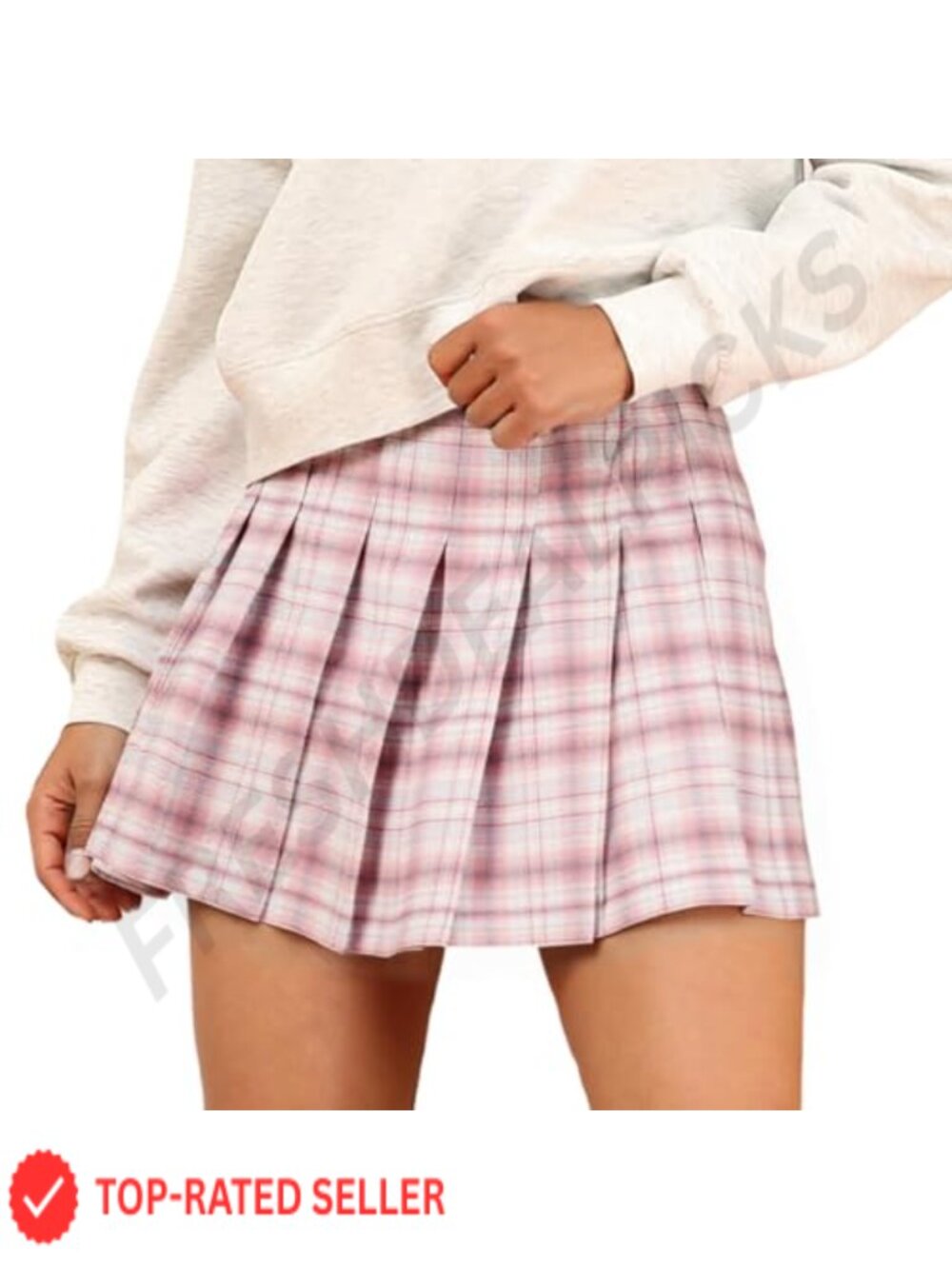 Pleated Tennis Skort High Waisted with Built-in Shorts